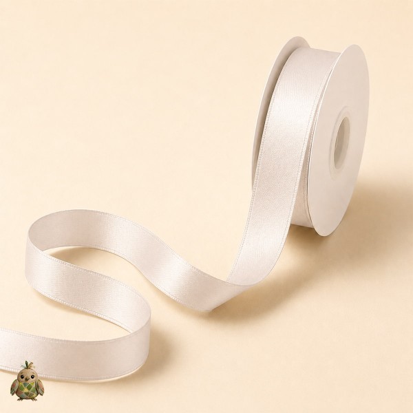 White Cotton Blend Ribbon, 10 mm x 15 m White Cotton Blend Ribbon, 10 mm x 15 m