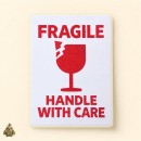 FRAGILE – Handle With Care Warning Sticker, Red on White