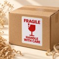 FRAGILE – Handle With Care Warning Sticker, Red on White FRAGILE – Handle With Care Warning Sticker, Red on White