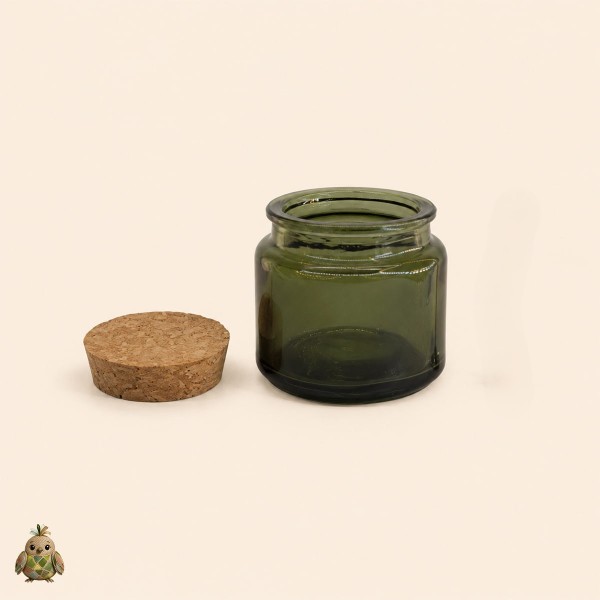 100 ml Green Glass Apothecary Jar with Cork Lid 100 ml Green Glass Apothecary Jar with Cork Lid