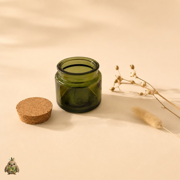 100 ml Green Glass Apothecary Jar with Cork Lid 100 ml Green Glass Apothecary Jar with Cork Lid