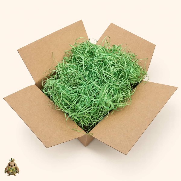 Green Colored Wood Wool Packaging Filler, 100 g Green Colored Wood Wool Packaging Filler, 100 g