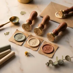 Botanical Wax Seal Stamp Set - Floral and Leaf Motifs