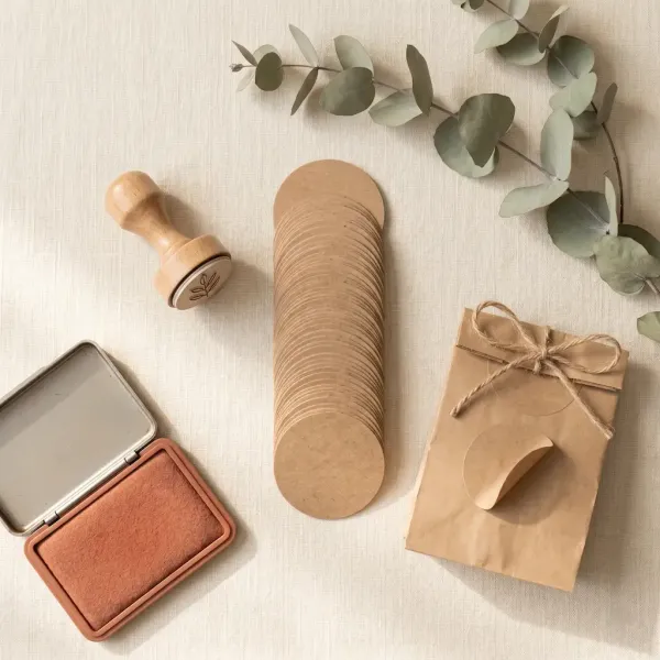 Round Kraft Paper Sticker Labels - 50mm