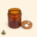 200 ml Amber Glass Apothecary Candle Jar Set with Cork Lid, 10 cm Wick and Adhesive Wick Sticker