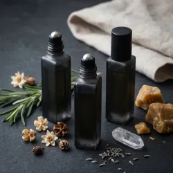 Square Glass Roll-On Bottle 10ml - Matte Black