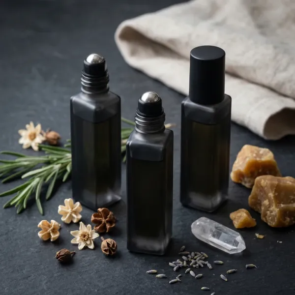 Square Glass Roll-On Bottle 10ml - Matte Black